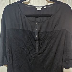 Reitmans 3/4 Blouse With Sheer Panel